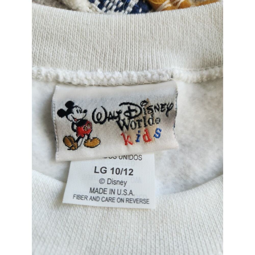 Vintage Walt Disney World  kids white sleeveless crewneck sweatshirt w/ MIckey L - Picture 4 of 5